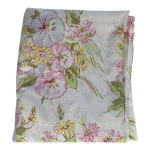 2 Vintage Pequot Double Flat Sheets Floral No Iron Percale Pink Yellow Made USA